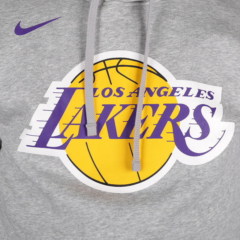 мужская серая толстовка Nike Los Angeles Lakers Logo NBA Hoodie AA3671-063 - цена, описание, фото 2